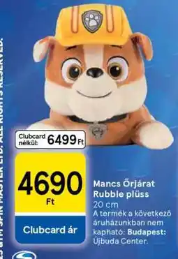 Tesco Mancs Őrjárat Rubble plüss ajánlat