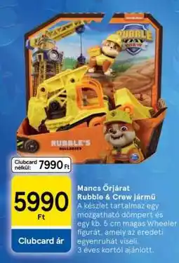 Tesco Mancs Őrjárat Rubble & Crew jármű ajánlat