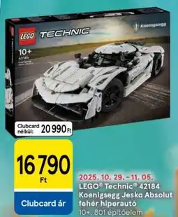 Tesco LEGO Technic 42184 Koenigsegg Jesko Absolut fehér hiperautó ajánlat