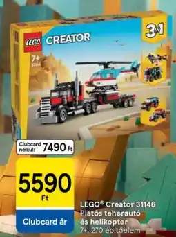 Tesco LEGO Creator 31146 Platós teherautó és helikopter ajánlat