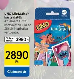 Tesco UNO Lilo&Stitch kártyajáték ajánlat