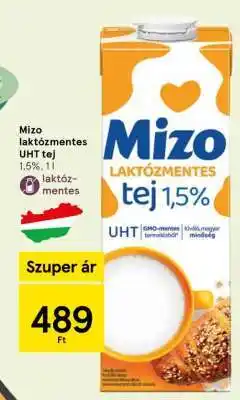 Tesco MIZO Laktózmentes UHT tej ajánlat