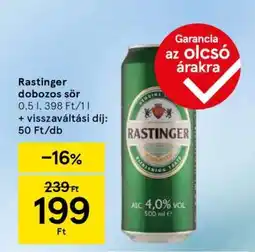 Tesco Rastinger dobozos sör ajánlat