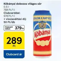 Tesco Kőbányai dobozos világos sör ajánlat