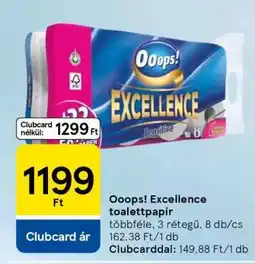 Tesco Ooops! Excellence Toalettpapír ajánlat
