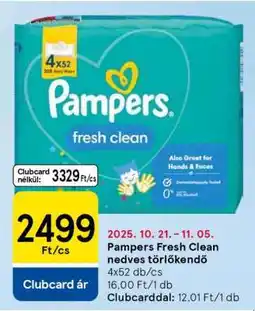 Tesco Pampers Fresh Clean nedves törlőkendő ajánlat