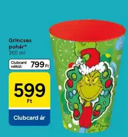 Tesco Grinches pohár ajánlat