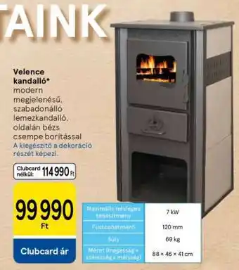 Tesco Velence kandalló ajánlat