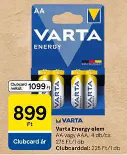 Tesco Varta Energy elem ajánlat