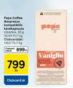 Tesco Pepe Coffee Nespresso kompatibilis kávékapszula ajánlat
