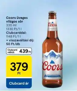 Tesco Coors üveges világos sör ajánlat
