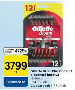 Tesco Gillette Blue3 Plus Comfort eldobható borotva ajánlat