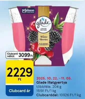 Tesco Glade Illatgyertya ajánlat