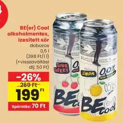 Spar BE(er) Cool alkoholmentes, ízesített sör ajánlat