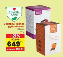 Spar Gárdonyi Teaház Gyümölcstea ajánlat