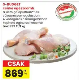 Spar S-BUDGET csirke egészcomb ajánlat