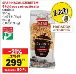 Spar SPAR HAZAI.SZERETEM 8 tojásos száraztészta ajánlat