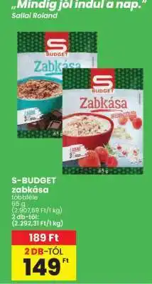 Spar S-BUDGET zabkása ajánlat