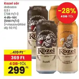 Spar Kozel sör dobozos ajánlat