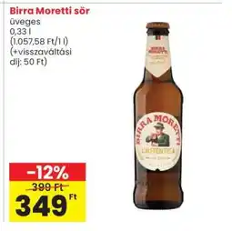 Spar Birra Moretti sör ajánlat