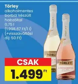 Spar Törley alkoholmentes borból készült habzóital 0,75 l ajánlat