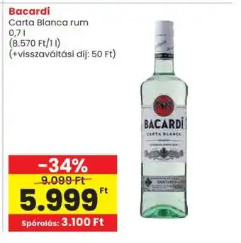 Spar BACARDI Carta Blanca Rum ajánlat