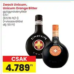 Spar Zwack Unicum, Unicum Orange Bitter ajánlat