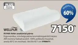 JYSK WELLPUR KVINA fehér anatómiai párna ajánlat
