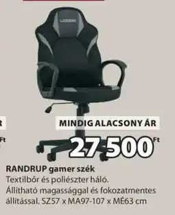 JYSK RANDRUP gamer szék ajánlat