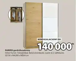JYSK RABERG gardróbszekrény ajánlat