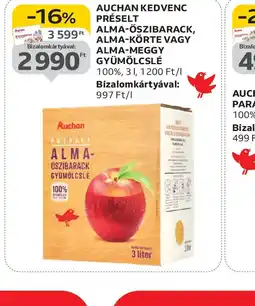 Auchan AUCHAN KEDVENC PRÉSELT GYÜMÖLCSLÉ ajánlat