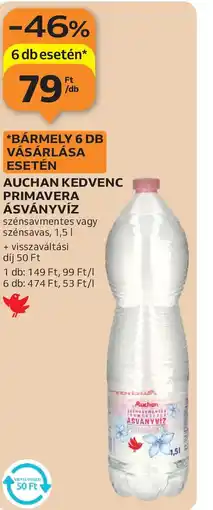 Auchan AUCHAN KEDVENC PRIMAVERA ÁSVÁNYVÍZ ajánlat