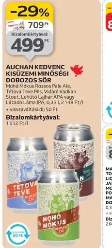 Auchan AUCHAN KEDVENC KISÜZEMI MINŐSÉGI DOBOZOS SÖR ajánlat
