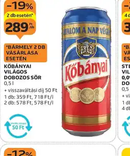 Auchan KŐBÁNYAI VILÁGOS DOBOZOS SÖR ajánlat