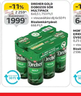 Auchan DREHER GOLD DOBOZOS SÖR MULTIPACK ajánlat