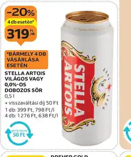 Auchan STELLA ARTOIS DOBOZOS SÖR ajánlat