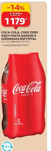 Auchan COCA-COLA, COKE ZERO VAGY FANTA NARANCS SZENSAVAS ÜDÍTŐITAL ajánlat