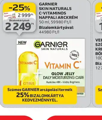 Auchan GARNIER SKIN NATURALS C-VITAMINOS NAPPALI ARCKRÉM ajánlat