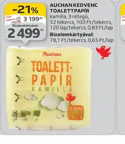 Auchan AUCHAN KEDVENC TOALETTPAPÍR ajánlat