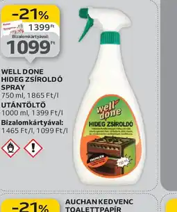 Auchan WELL DONE HIDEG ZSÍROLD SPRAY ajánlat