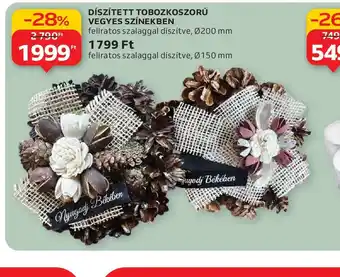 Auchan DÍSZÍTETT TOBOZKOSZORÚ ajánlat