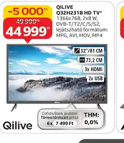 Auchan QILIVE Q32H231B HD TV ajánlat