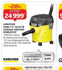Auchan KÄRCHER KWD 1 V-12/2/18 SZÁRAZ-NEDVES PORSZÍV ajánlat