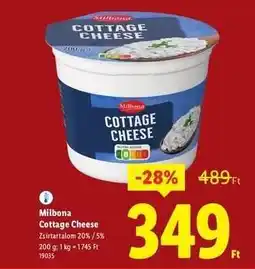 Lidl MILBONA Cottage cheese ajánlat