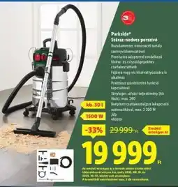 Lidl PARKSIDE Száraz-nedves porszívó ajánlat