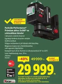 Lidl Parkside Performance Prémium akkus 3x360°-os szintezőlézer készlet ajánlat