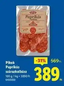 Lidl PIKOK Paprikás szárazkolbász ajánlat