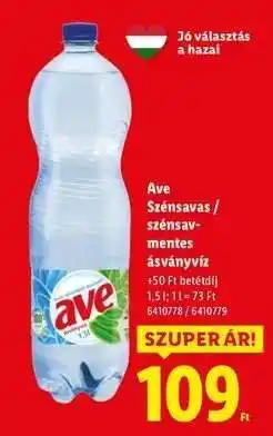 Lidl AVE Szénsavas / szénsavmentes ásványvíz ajánlat