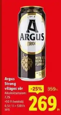 Lidl Argus Strong világos sör ajánlat