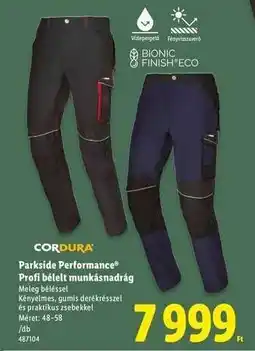 Lidl Parkside Performance Profi bélelt munkásnadrág ajánlat